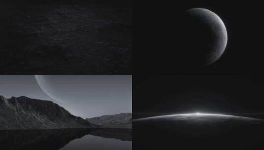神秘月球开篇宇宙空间片头大气展厅发布会高清在线视频素材下载