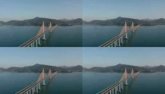 航拍广东省惠州市海湾大桥高清在线视频素材下载