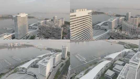 厦门市五缘湾国际游艇汇五缘大桥海景航俯拍高清在线视频素材下载