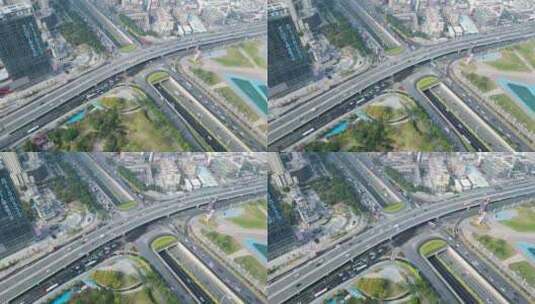 广东珠海城市高架桥航拍4K60高清在线视频素材下载