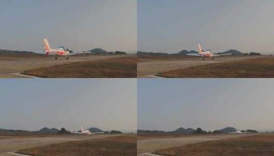 长沙宁乡通航机场的轻型运动类飞机高清在线视频素材下载