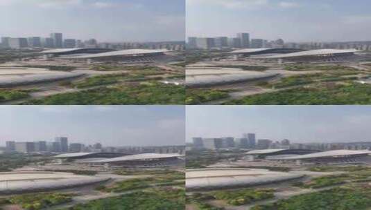 广西南宁五象新区广西体育中心建筑航拍高清在线视频素材下载