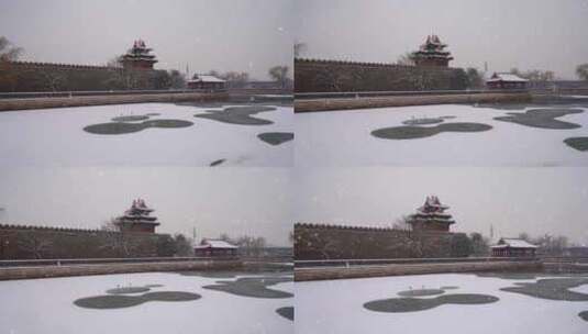 北京故宫角楼的自然风光高清在线视频素材下载
