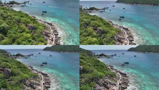 泰国南园岛热带海岛沙滩自然风光航拍高清在线视频素材下载