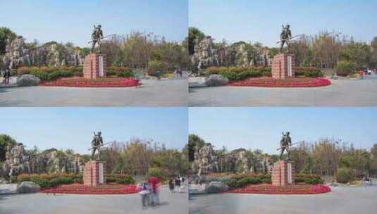 成都人民公园川军抗日阵亡将士纪念碑延时高清在线视频素材下载