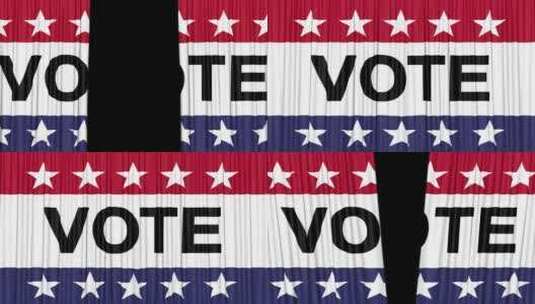 美国窗帘选举投票动画，在阿尔法频道，循环高清在线视频素材下载