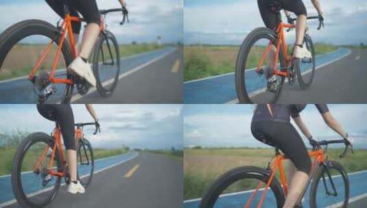 4k健康运动锻炼骑自行车出行高清在线视频素材下载