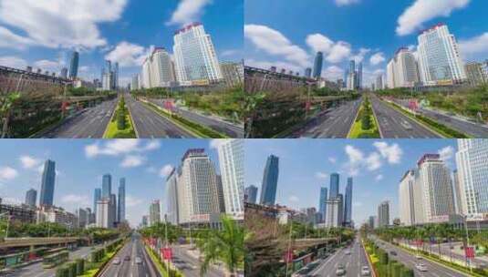 南宁东盟商务区民族大道移动延时摄影高清在线视频素材下载