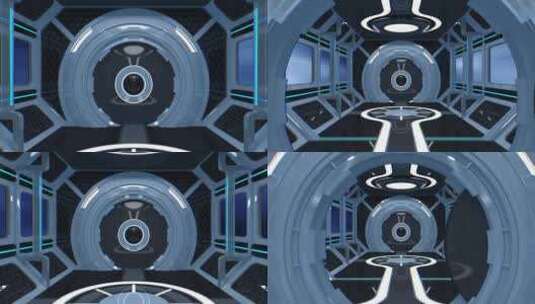宇宙飞船走廊在经线旅行动画循环高清在线视频素材下载