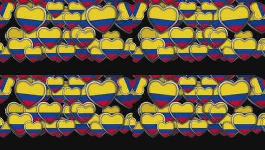 心形哥伦比亚国旗高清在线视频素材下载