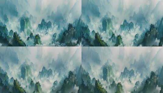超宽屏梦幻唯美中国风山水意境高清在线视频素材下载