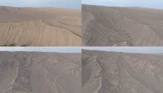 戈壁荒山 水土流失 新疆 干旱 千沟万壑航拍高清在线视频素材下载
