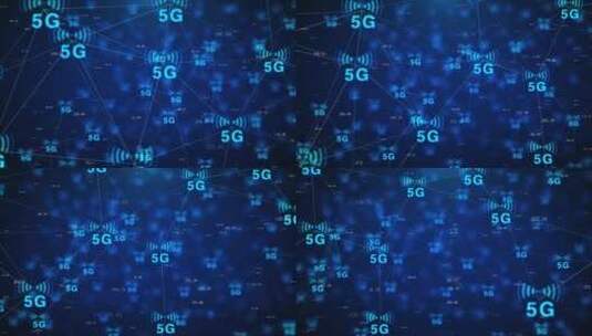 5G信号传输物联网网络节点连接高清在线视频素材下载
