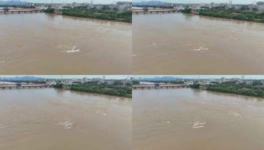 桂林夏季洪水暴雨后高清在线视频素材下载