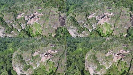 航拍福建泰宁大金湖丹霞地貌甘露寺高清在线视频素材下载