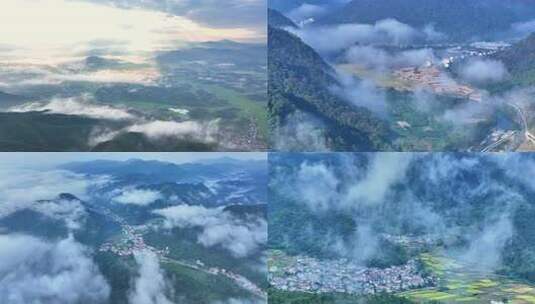 航拍美丽新农村乡村建设现代农业高清在线视频素材下载