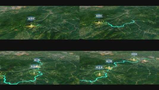 卫星地图城市区位路线浙江龙游县AE模板高清AE视频素材下载