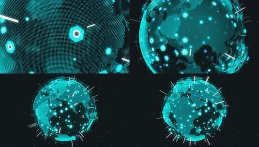 3D数字地球展示全球网络概念高清在线视频素材下载