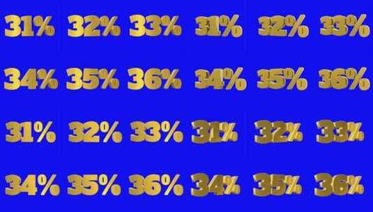 一组黄金百分比数字3d动画移动无缝循环孤高清在线视频素材下载