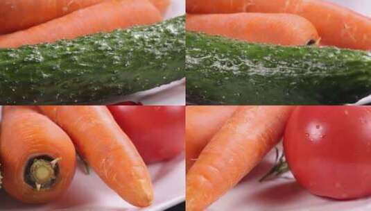 家常蔬菜胡萝卜黄瓜西红柿 (2)高清在线视频素材下载