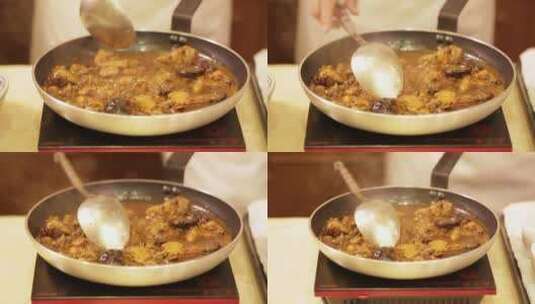 厨师制作黄焖鸡 (9)高清在线视频素材下载