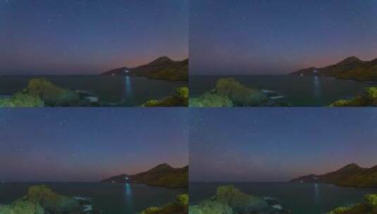 青岛灵山岛的夜晚景色高清在线视频素材下载