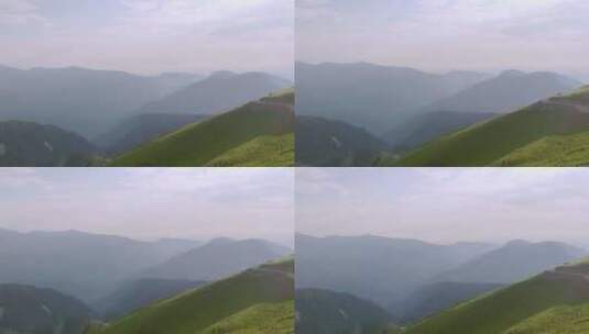 有雾的山的鸟瞰图高清在线视频素材下载