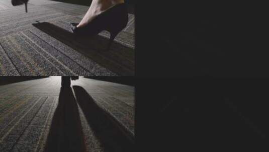 黑色高跟鞋行走素材高清在线视频素材下载