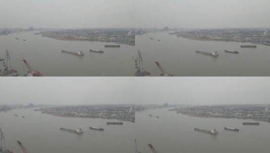 上海黄浦江4K货船高清在线视频素材下载