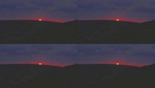 沙漠的红色太阳高清在线视频素材下载