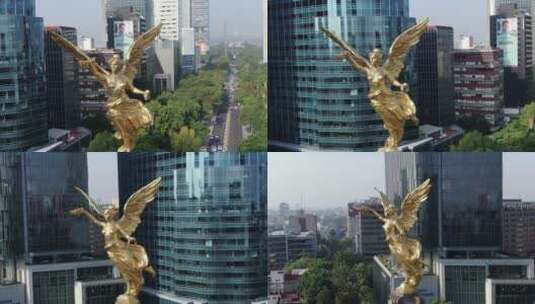 墨西哥天使独立纪念碑实拍高清在线视频素材下载
