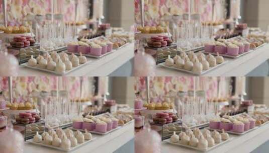 婚礼上的糖果与蛋糕高清在线视频素材下载