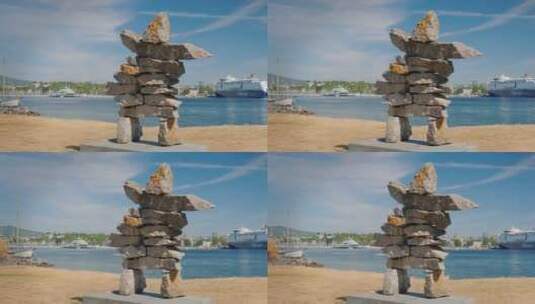 海岸边的岩石高清在线视频素材下载