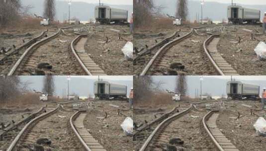纽约废弃的火车高清在线视频素材下载