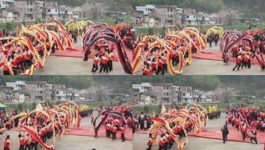 湘南春节临武舞龙航拍视频5高清在线视频素材下载