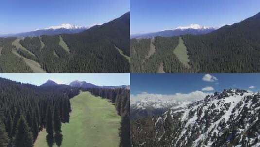 4K森林雪山航拍高清在线视频素材下载