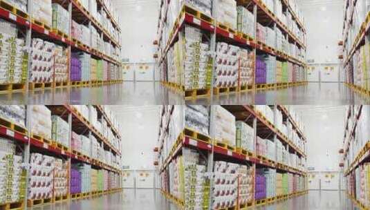 量贩超市货架货物食品高清在线视频素材下载