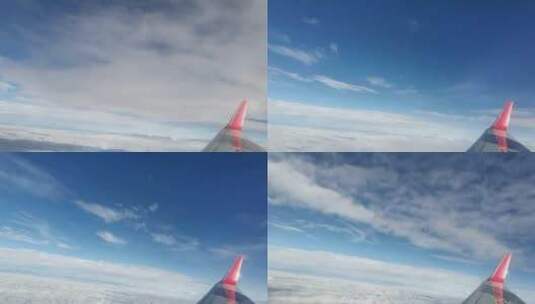 飞机 飞行 天空 窗外 阳光 大气层高清在线视频素材下载