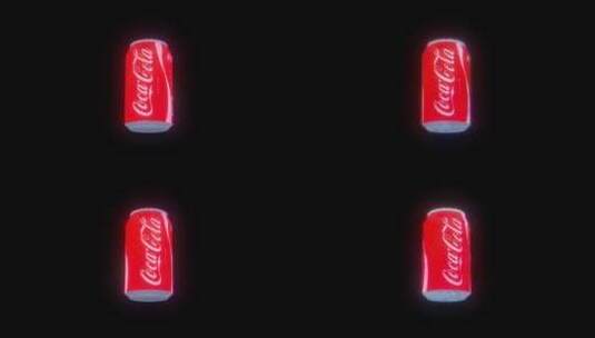 赛博朋克三维广告牌正视可口可乐通道高清在线视频素材下载