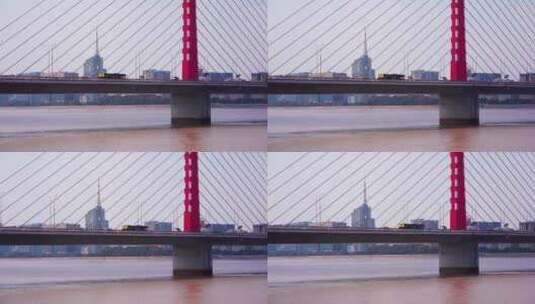 浙江杭州滨江西兴大桥高清在线视频素材下载