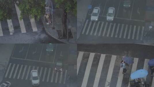 窗外广州天河东站公的士出站人行道雨天高清在线视频素材下载