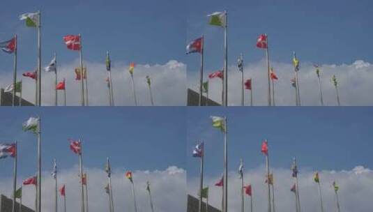 4K-各国国旗飘扬高清在线视频素材下载