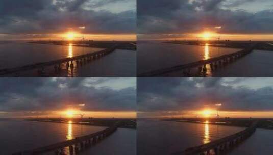 东海大桥4K航拍素材高清在线视频素材下载