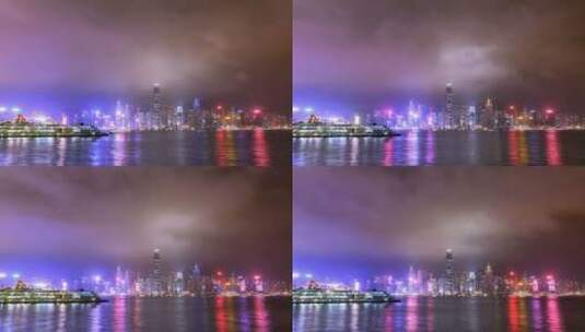 香港维多利亚港口延时摄影高清在线视频素材下载