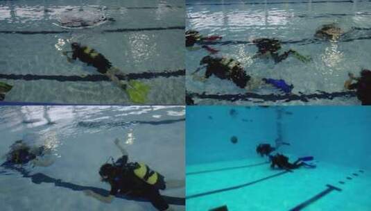 英国英格兰爱丁堡市民泳池潜水训练高清在线视频素材下载