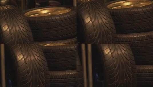汽车轮胎车轮橡胶车轱辘高清在线视频素材下载