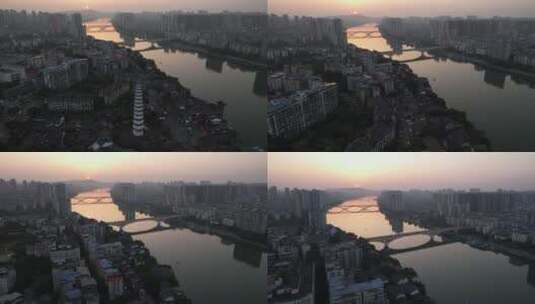 重庆合川涞滩古镇航拍高清在线视频素材下载