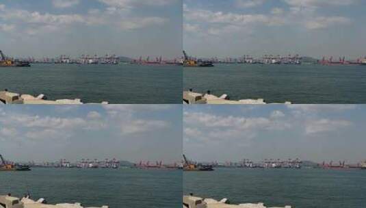 4k  海岛港口码头特写高清在线视频素材下载