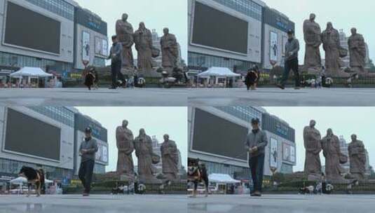 高清实拍眉山苏东坡雕像高清在线视频素材下载