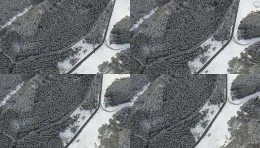 重庆仙女山雪景俯拍全景高清在线视频素材下载